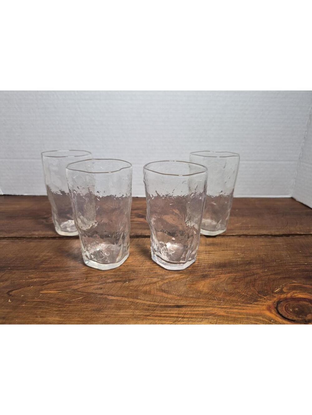 4 Libbey CHIVALRY CLEAR Juice Beverage Glasses Textured A683